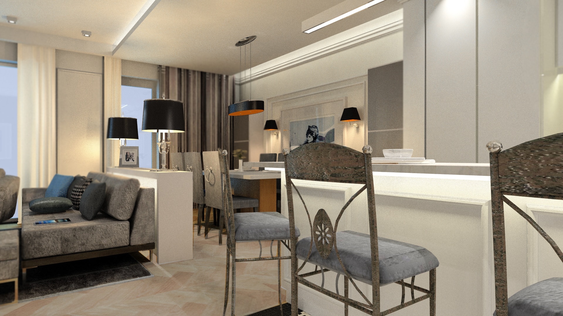 Projekt apartamentu w Wilanowie Bauart Studio